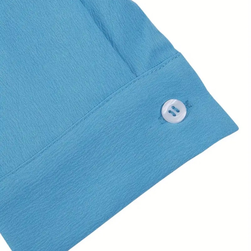 Sky blue 2 piece pants suit - Picture 5 of 11